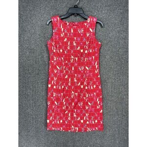 Vintage John Roberts Dress Women's 6 Short Sundress Pink Floral Geometric Y2K